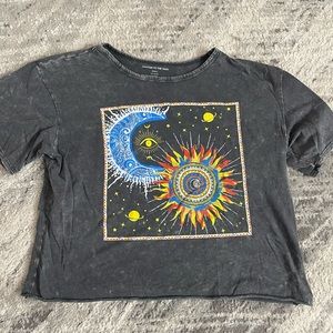Small moon and sun crop top
